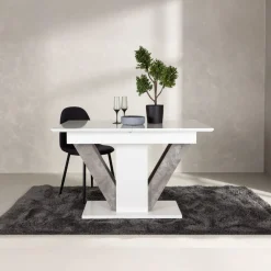 Fjôrd Eettafel Disa 120/160x80 Wit/Grijs