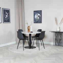Fjôrd Eettafel Estelle Rond 106cm Wit Marmer Zwart