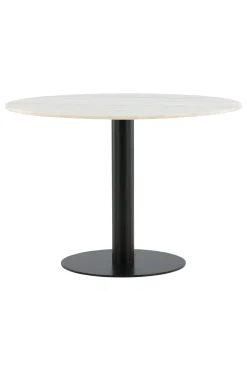Fjôrd Eettafel Estelle Rond 106cm Wit Marmer Zwart