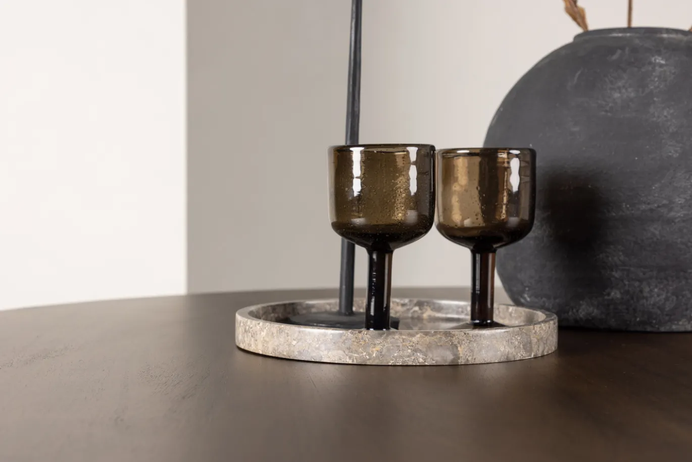 Fjôrd Eettafel Kaseidon Rond Donker Bruin
