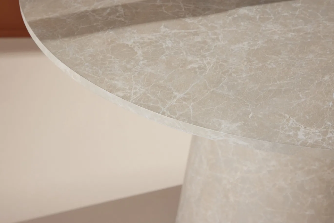 Fjôrd Eettafel Lanzo ø120cm Beige Marmerlook
