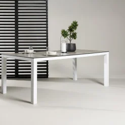 Fjôrd Eettafel Llama 205x100cm Wit Alu Grijs Hpl
