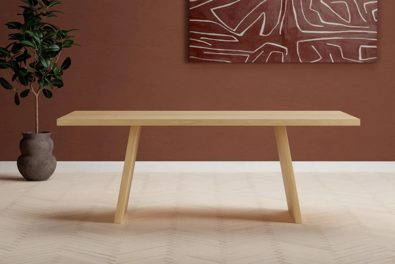 Fjôrd Eettafel Logga MDF Naturel 210x100cm
