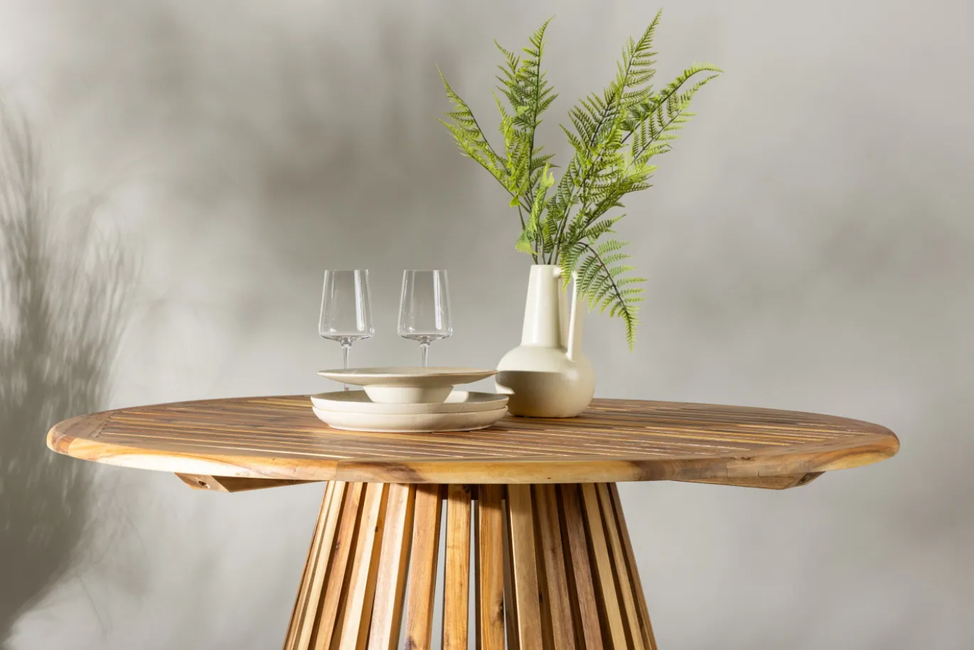 Fjôrd Eettafel Lumpur Rond Acacia Teaklook Rond Ø120x75cm