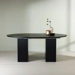 Fjôrd Eettafel Matilda Rond Extendable Ø130/180cm Zwart Mdf