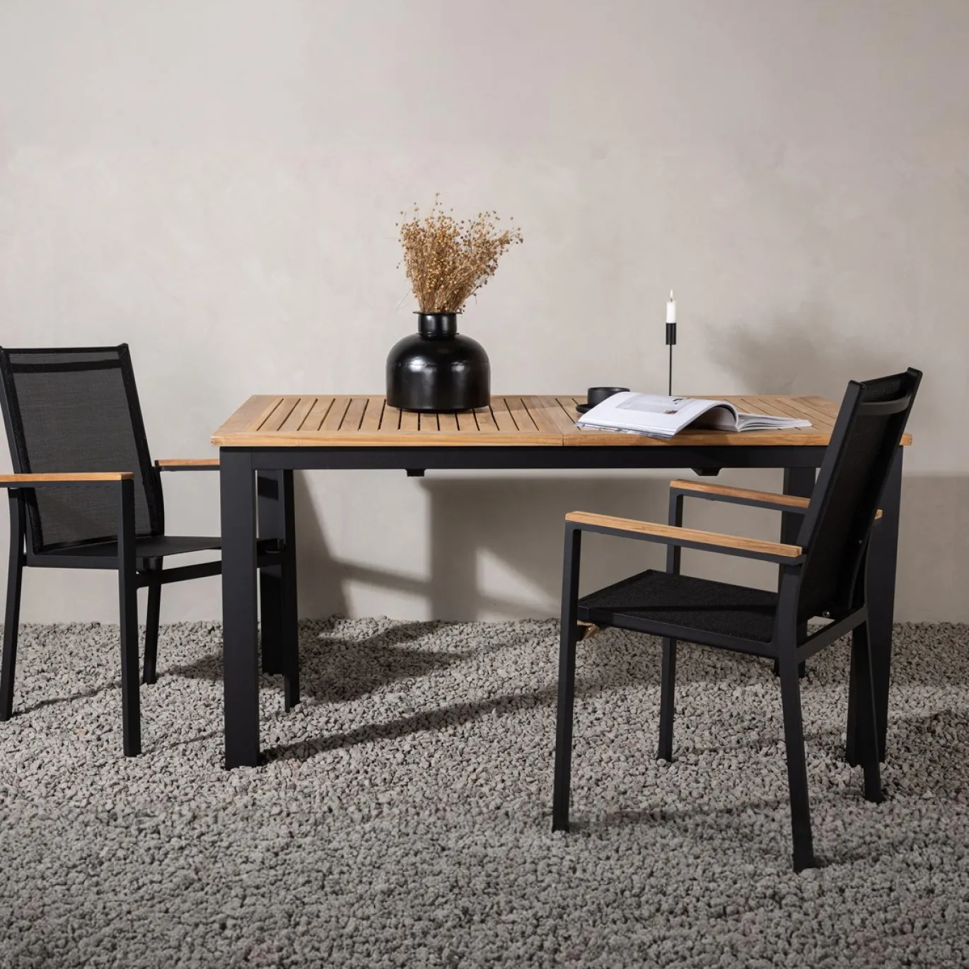Fjôrd Eettafel Panama 152/210cm Zwart/teak
