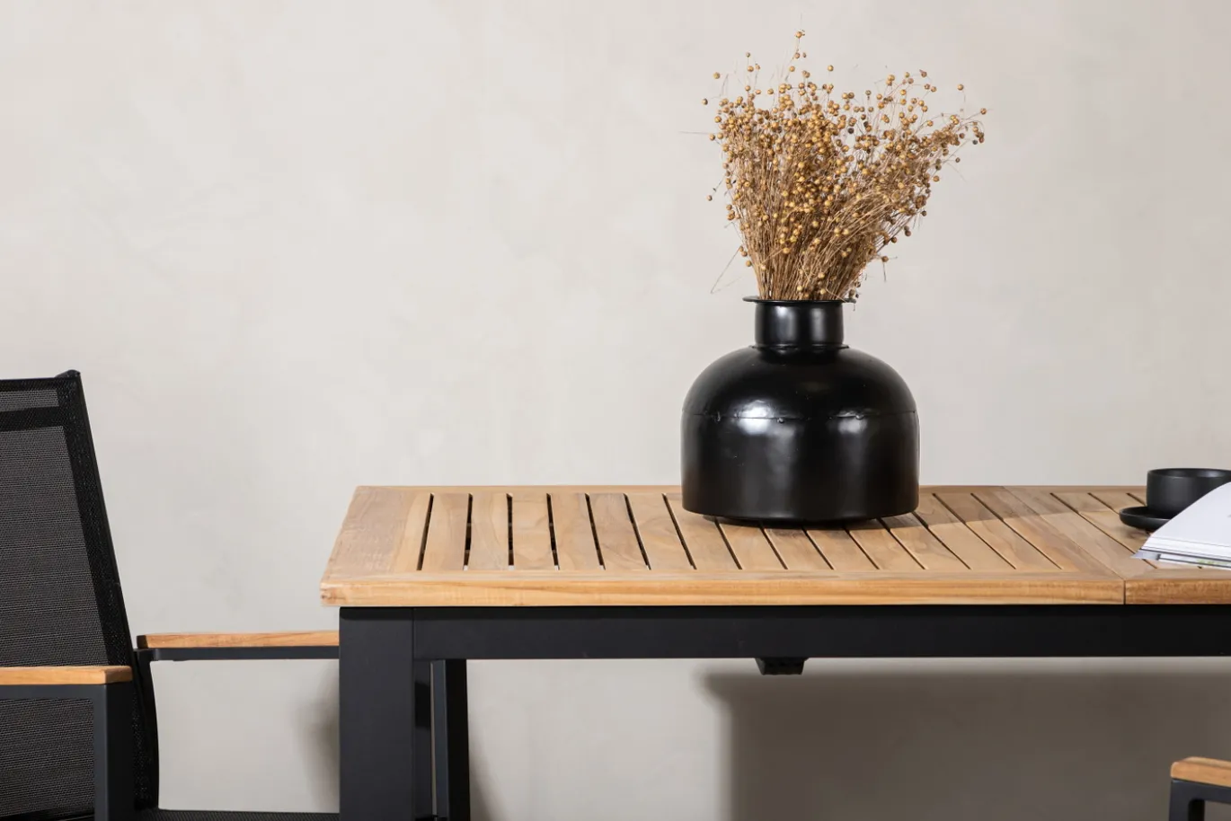 Fjôrd Eettafel Panama 152/210cm Zwart/teak