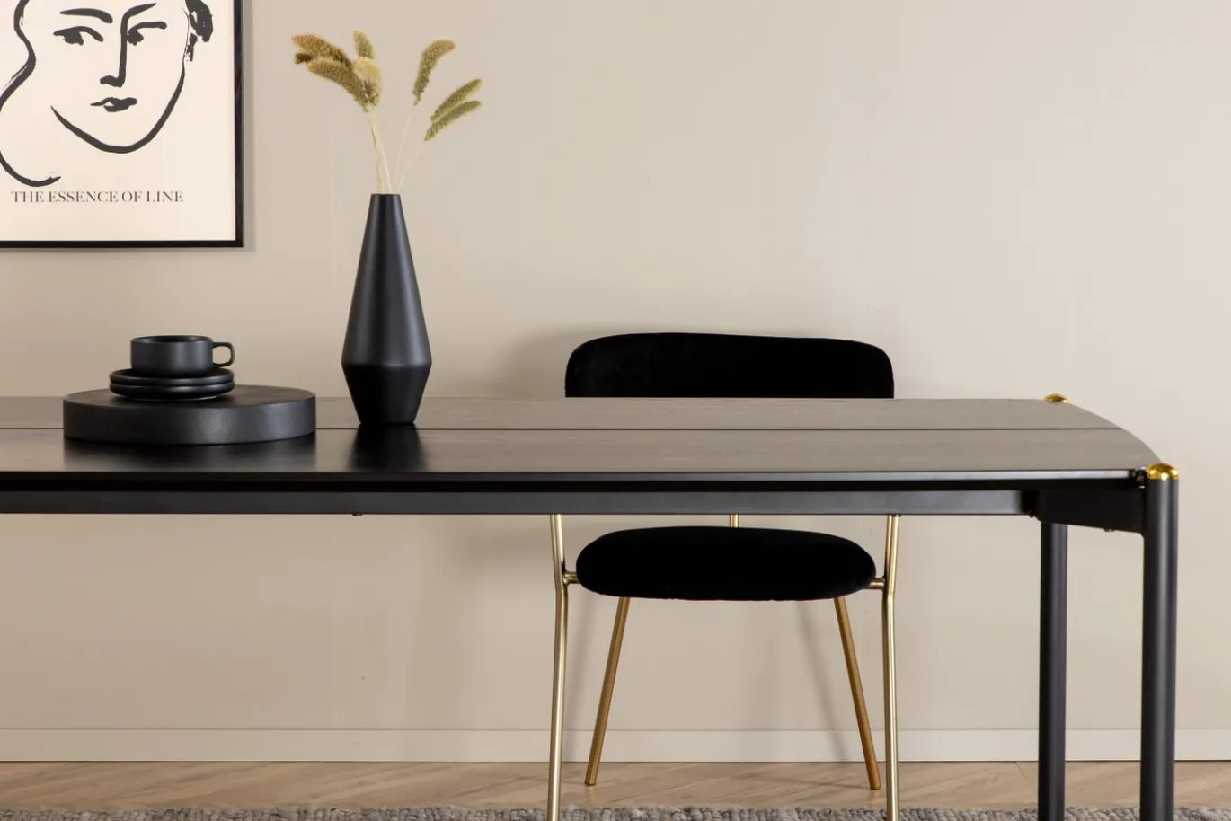 Fjôrd Eettafel Pelle Zwart