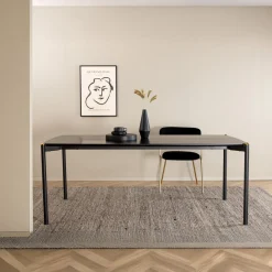 Fjôrd Eettafel Pelle Zwart