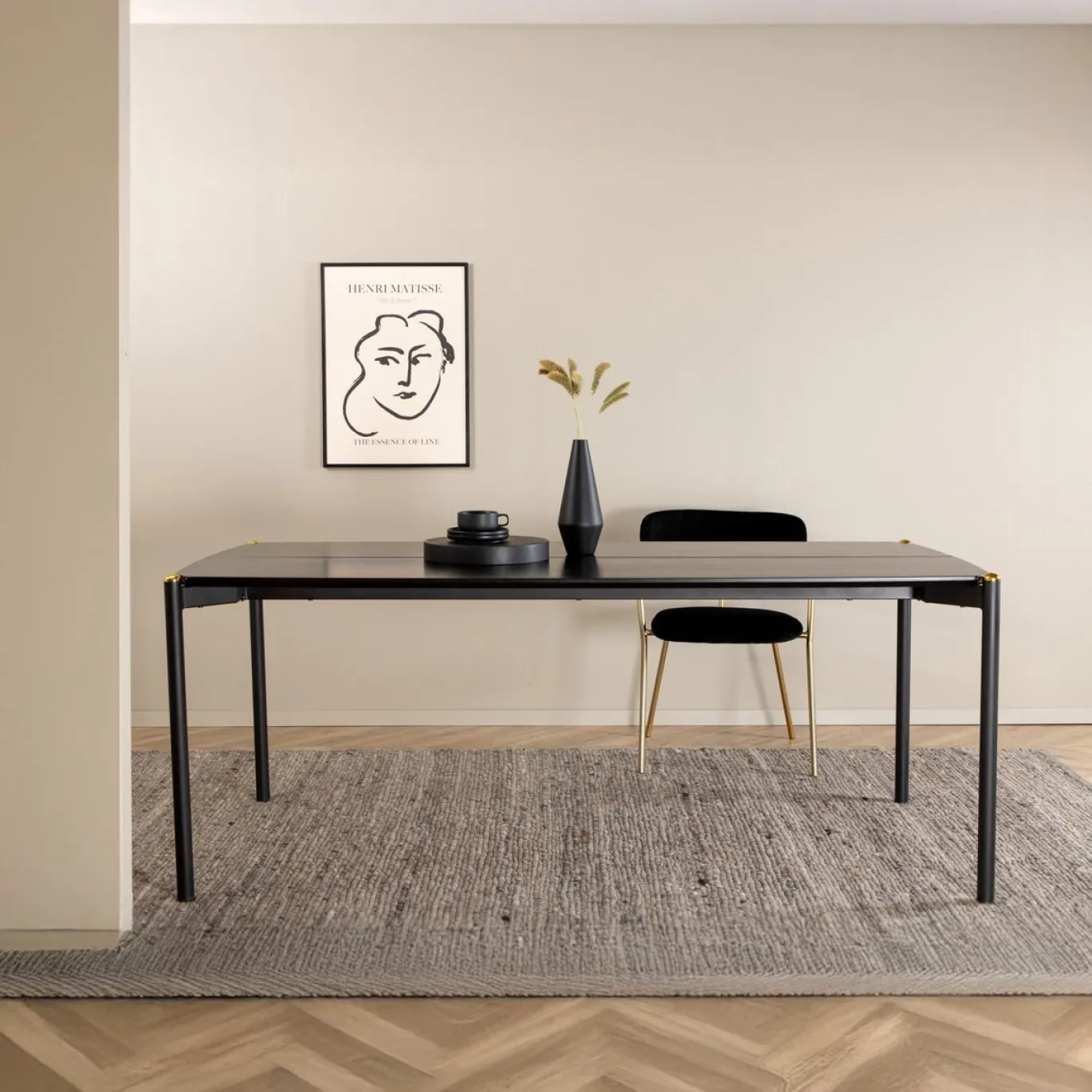 Fjôrd Eettafel Pelle Zwart