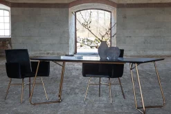Fjôrd Eettafel Petra Distressed Koper Zwart Fineer 75x190x90cm