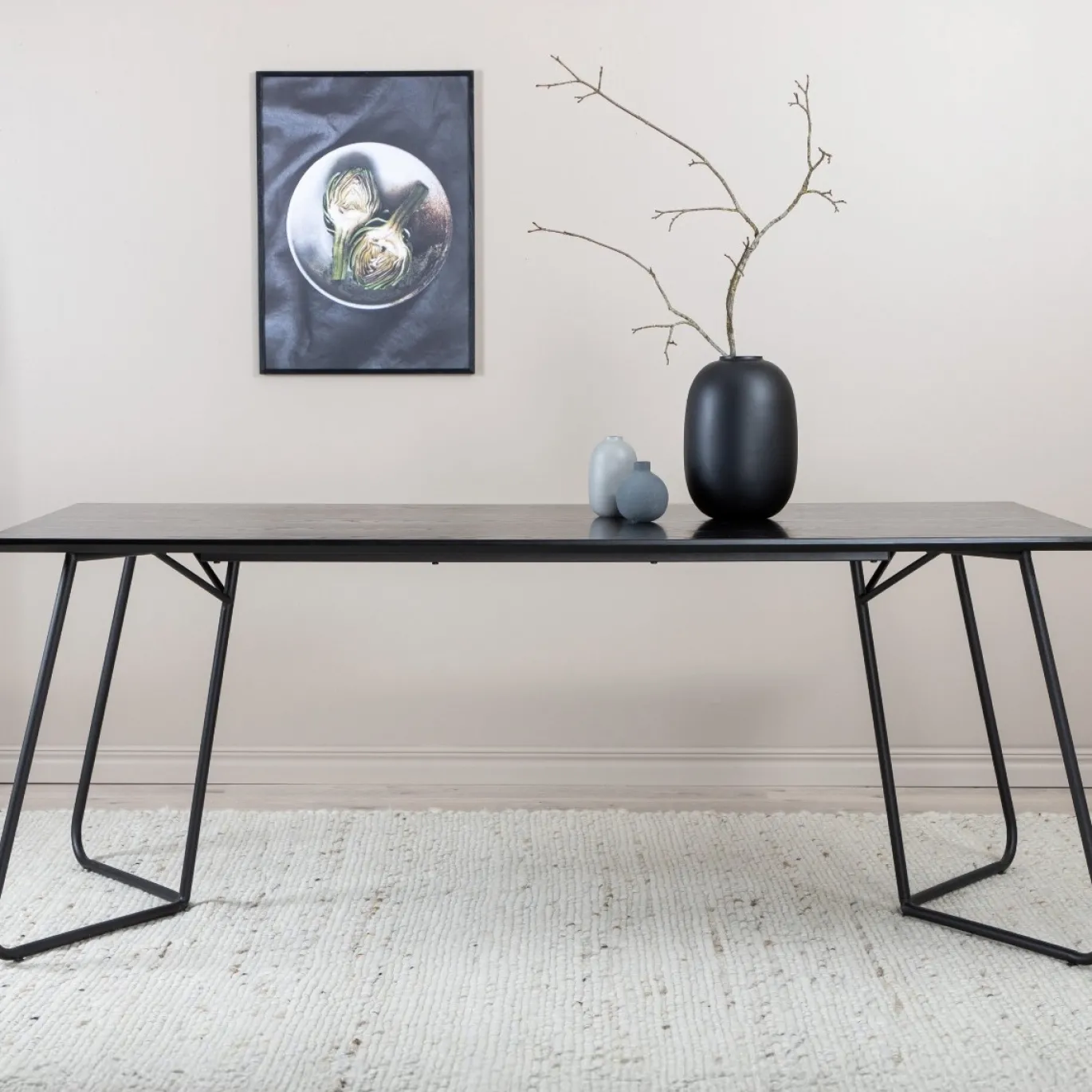 Fjôrd Eettafel Petra Zwart Fineer 75x190x90cm