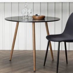 Fjôrd Eettafel Polar Rond EK-look/Zwart Ø90cm