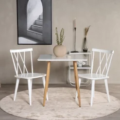 Fjôrd Eettafel Polar 75x75cm Wit /Eiken-look