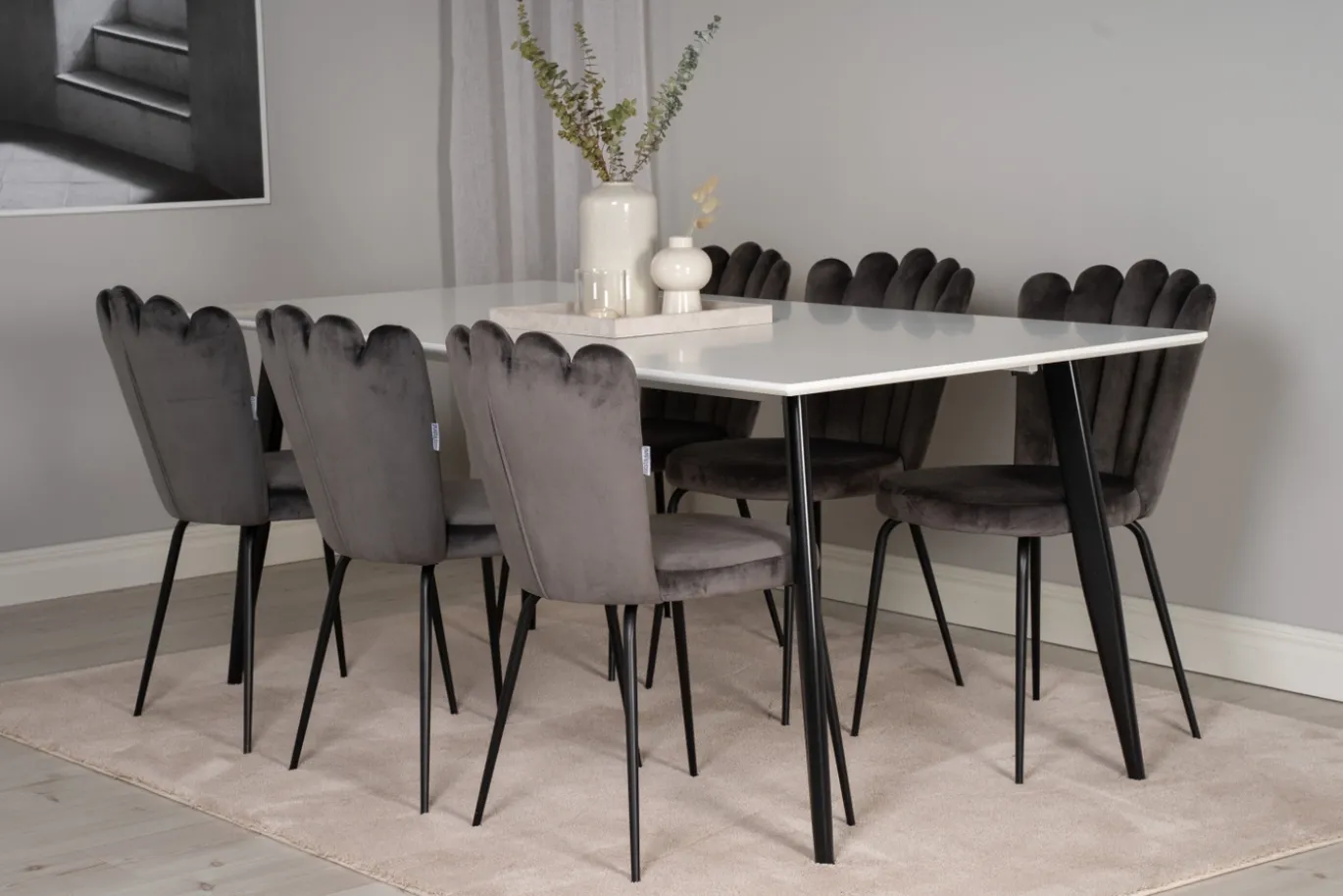 Fjôrd Eettafel Polar Zwart/Wit 180x90x75cm