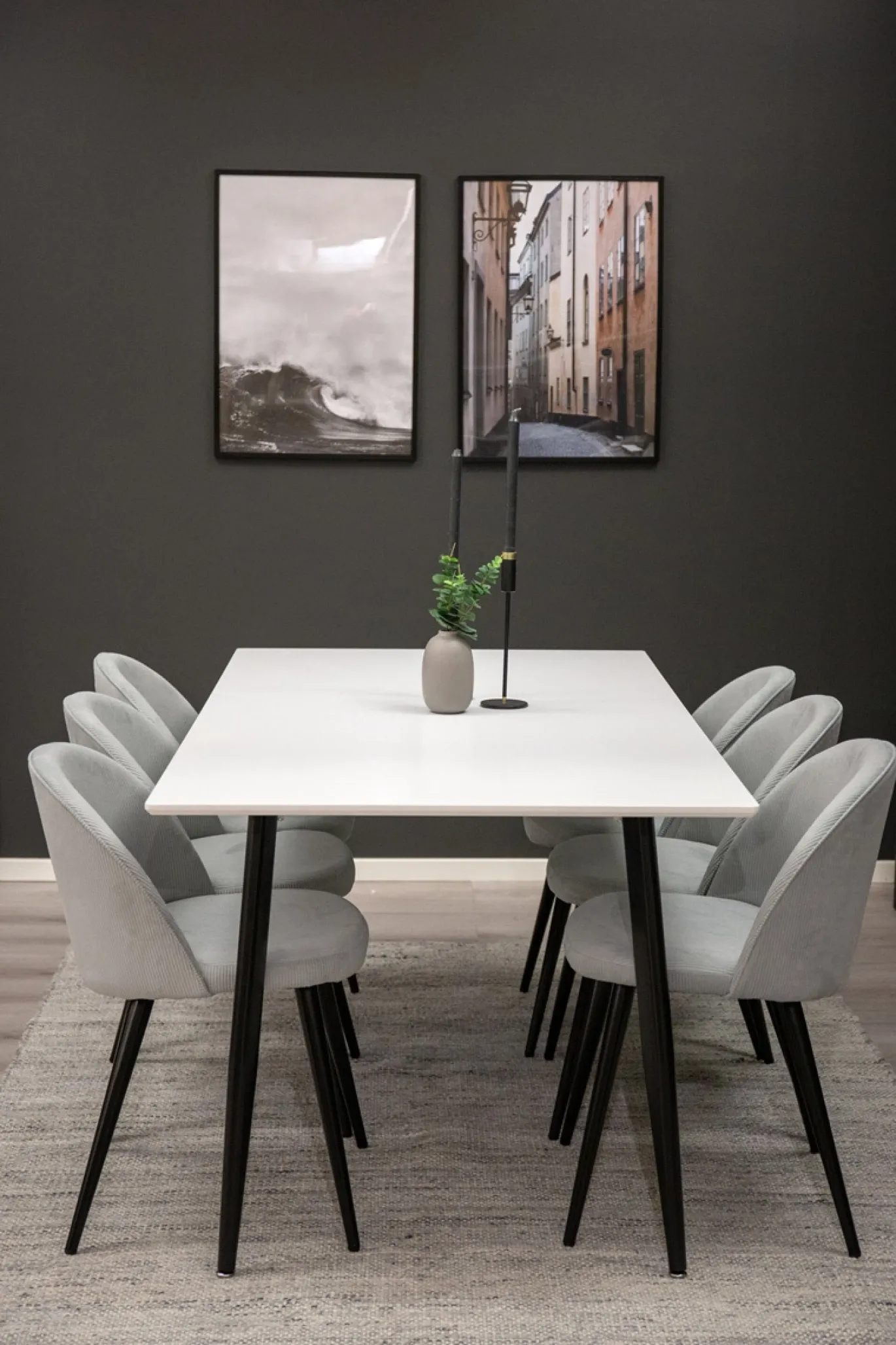 Fjôrd Eettafel Polar Zwart/Wit 180x90x75cm