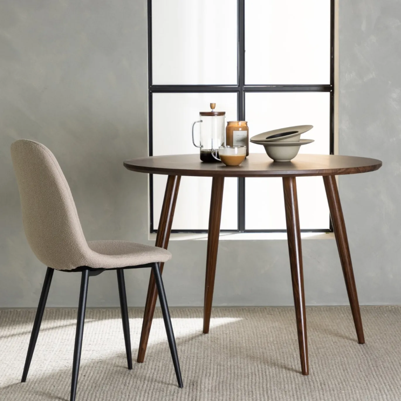 Fjôrd Eettafel Sanford Rond Ø100x75cm Donkerbruin Mdf