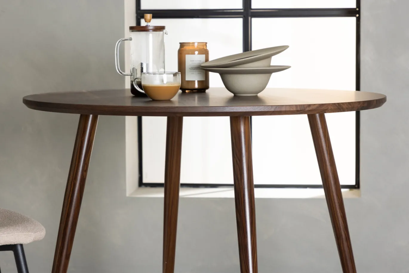 Fjôrd Eettafel Sanford Rond Ø100x75cm Donkerbruin Mdf