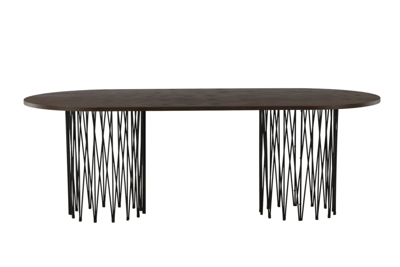 Fjôrd Eettafel Stone Ovaal Zwart/Mokka Fineer