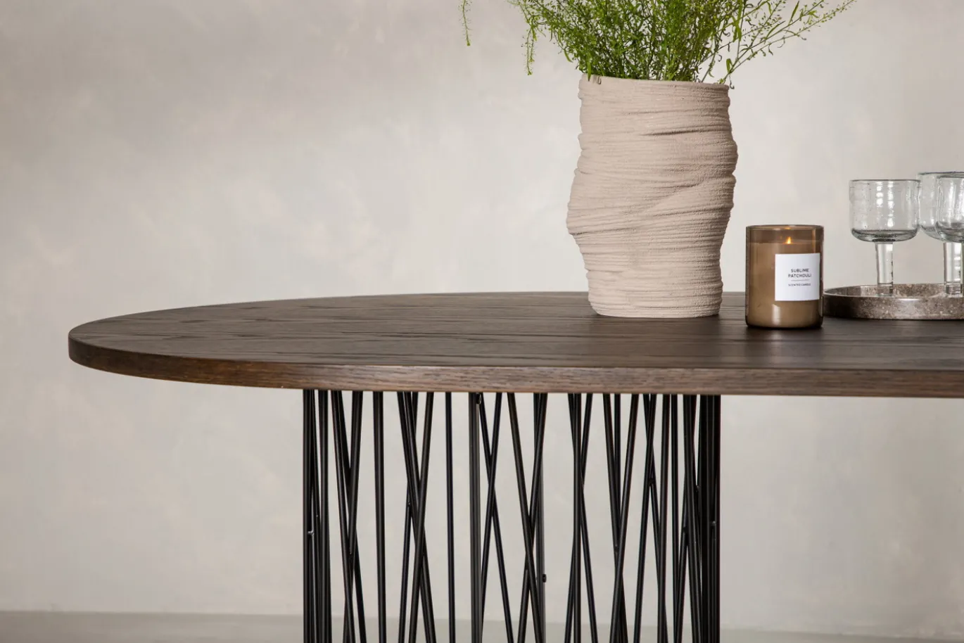 Fjôrd Eettafel Stone Ovaal Zwart/Mokka Fineer