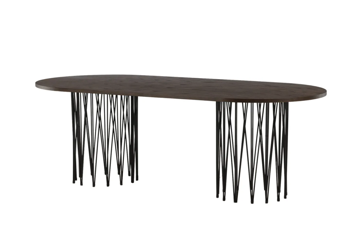 Fjôrd Eettafel Stone Ovaal Zwart/Mokka Fineer