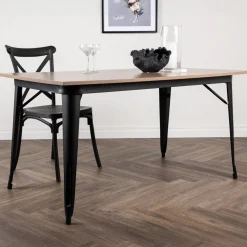 Fjôrd Eettafel Tempe Zwart Walnoot Mdf