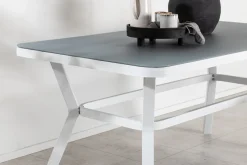 Fjôrd Eettafel Virya Wit Met Grijs Glas 160cm