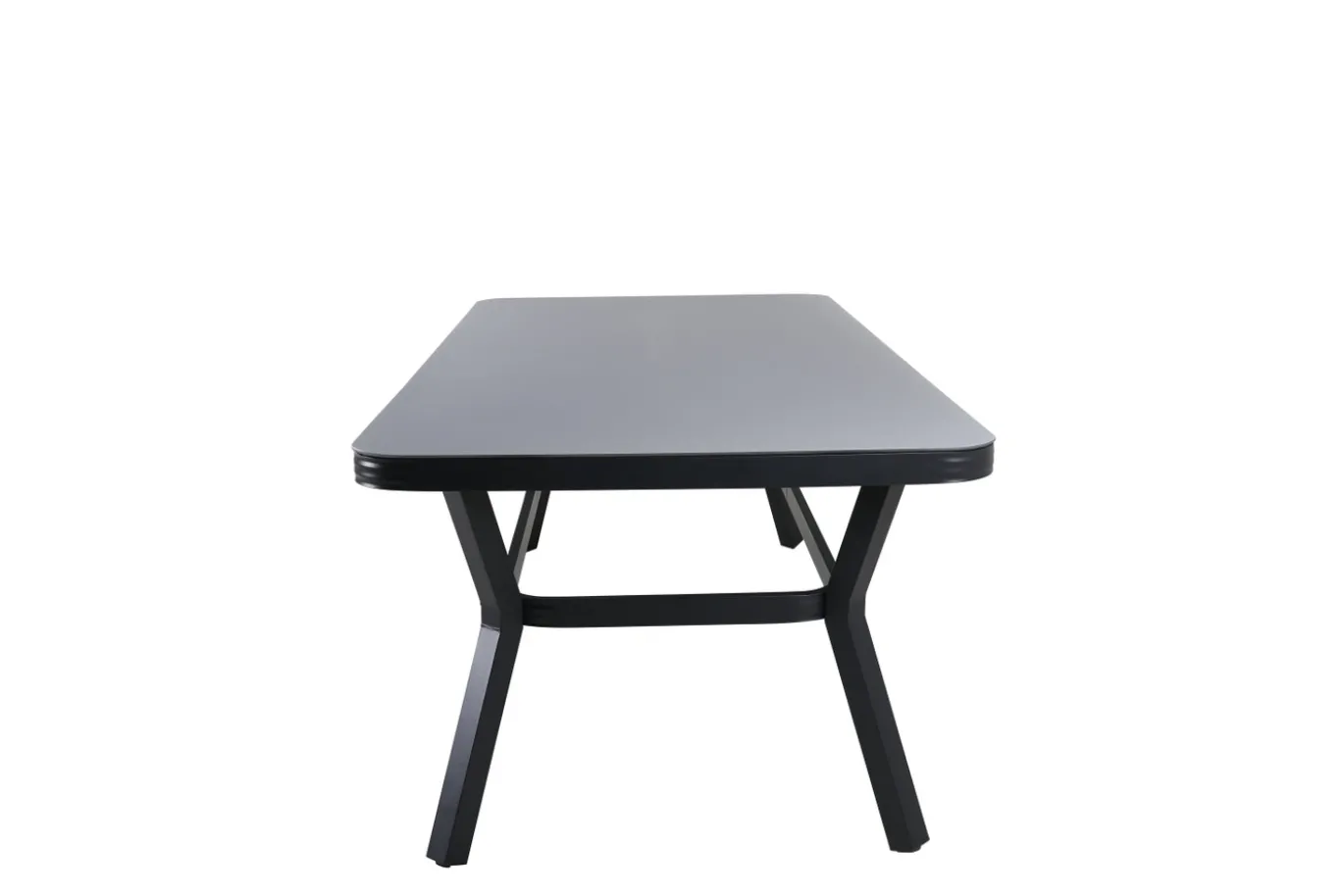 Fjôrd Eettafel Virya Zwart Met Grijs Glas 200cm