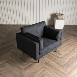Fjôrd Fauteuil Boom Zwart Linnen