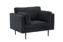 Fjôrd Fauteuil Boom Zwart Linnen