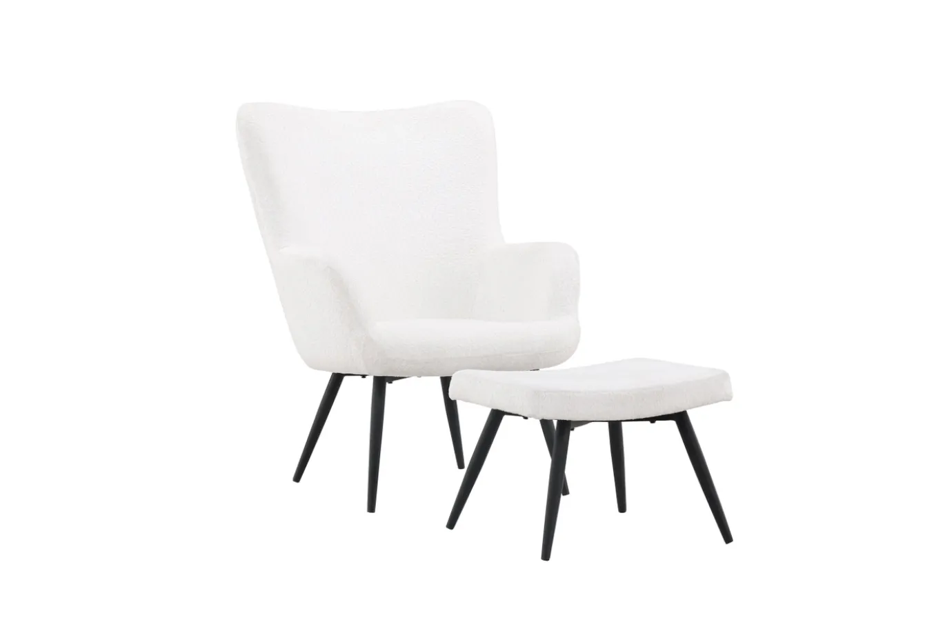 Fjôrd Fauteuil Como Ottoman Wit Boucle