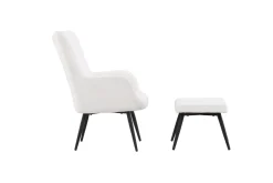 Fjôrd Fauteuil Como Ottoman Wit Boucle