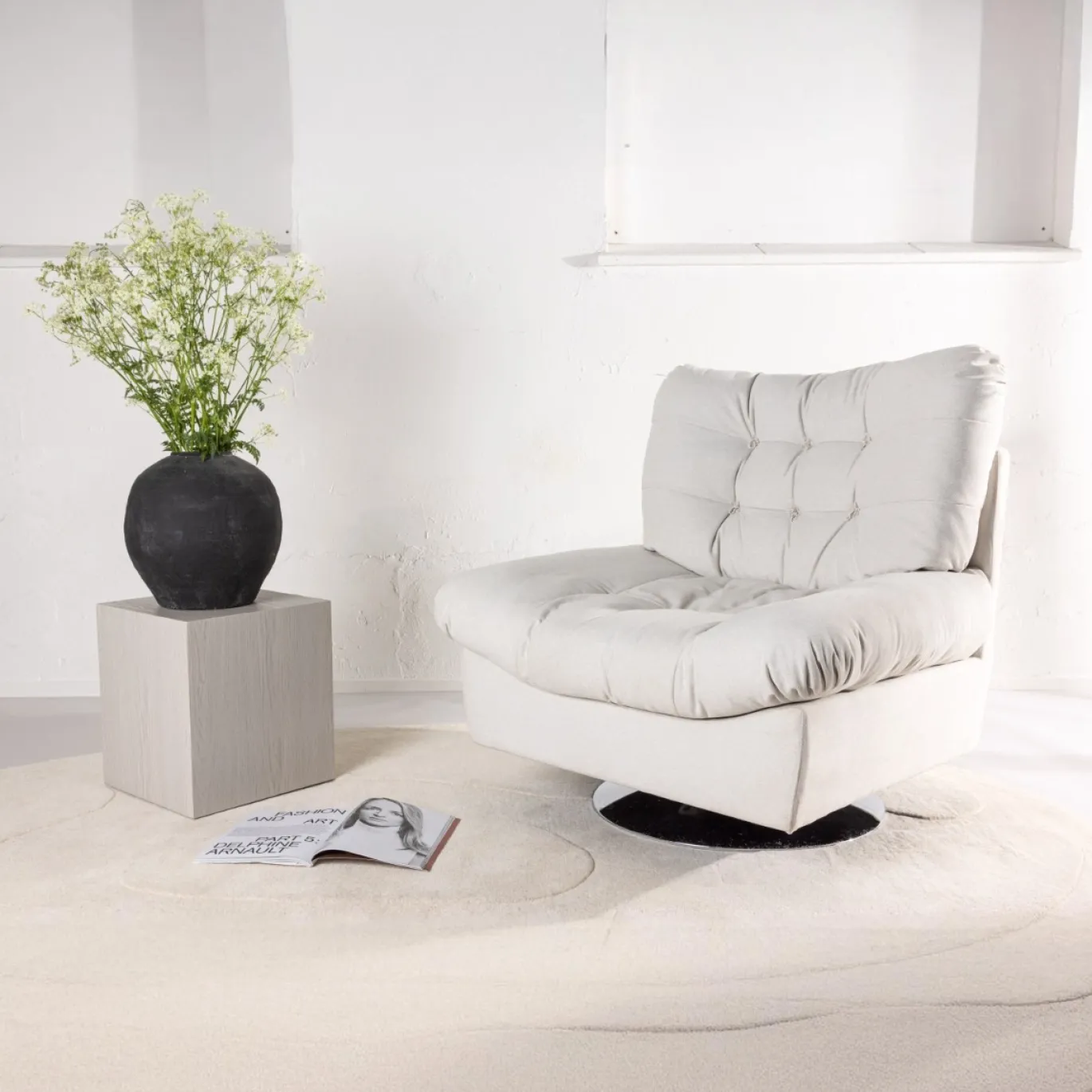 Fjôrd Fauteuil Florens Chrome Off White Stof