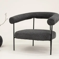 Fjôrd Fauteuil Hökåsen x Josefin Lustig Donkergrijs Bouclé
