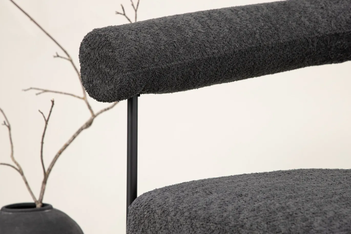 Fjôrd Fauteuil Hökåsen x Josefin Lustig Donkergrijs Bouclé