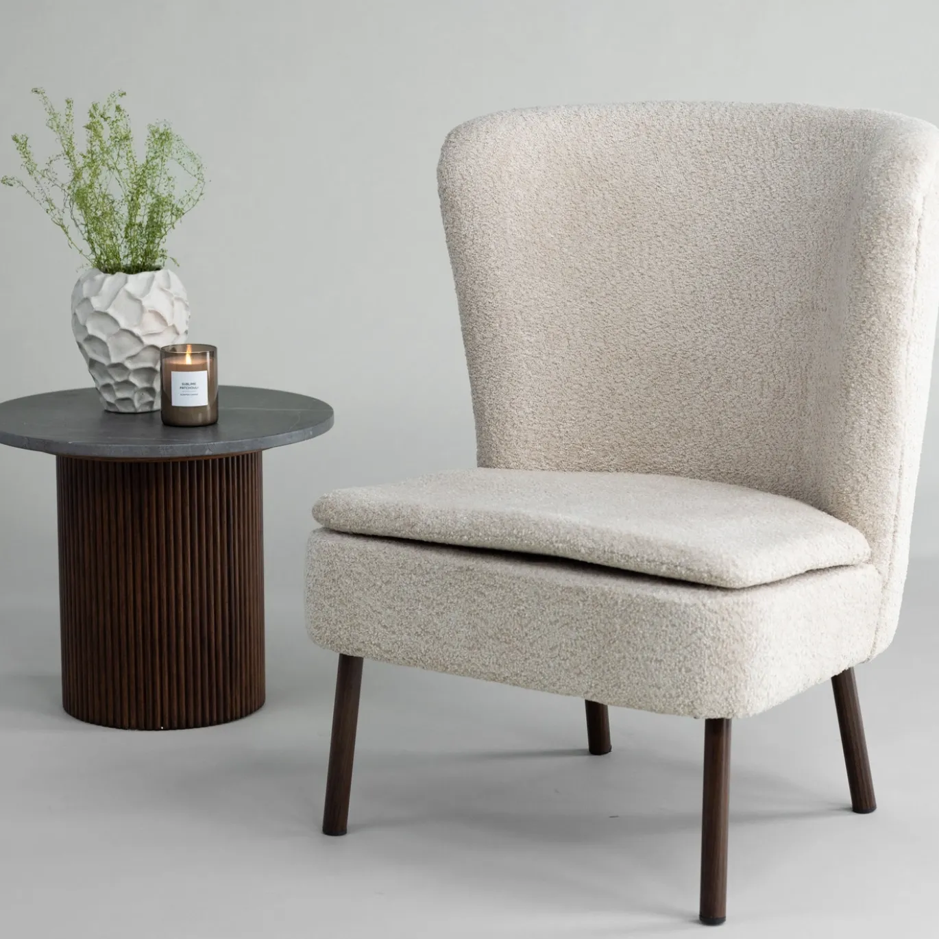 Fjôrd Fauteuil Hällsö Bruin/Beige Boucle