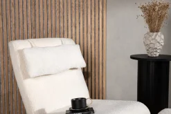 Fjôrd Fauteuil Laconia Wit Teddy Incl. Voetenbank