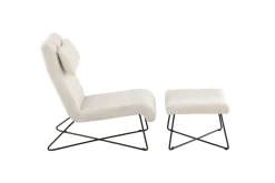 Fjôrd Fauteuil Laconia Wit Teddy Incl. Voetenbank