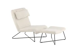 Fjôrd Fauteuil Laconia Wit Teddy Incl. Voetenbank