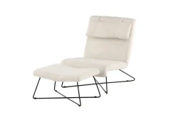 Fjôrd Fauteuil Laconia Wit Teddy Incl. Voetenbank