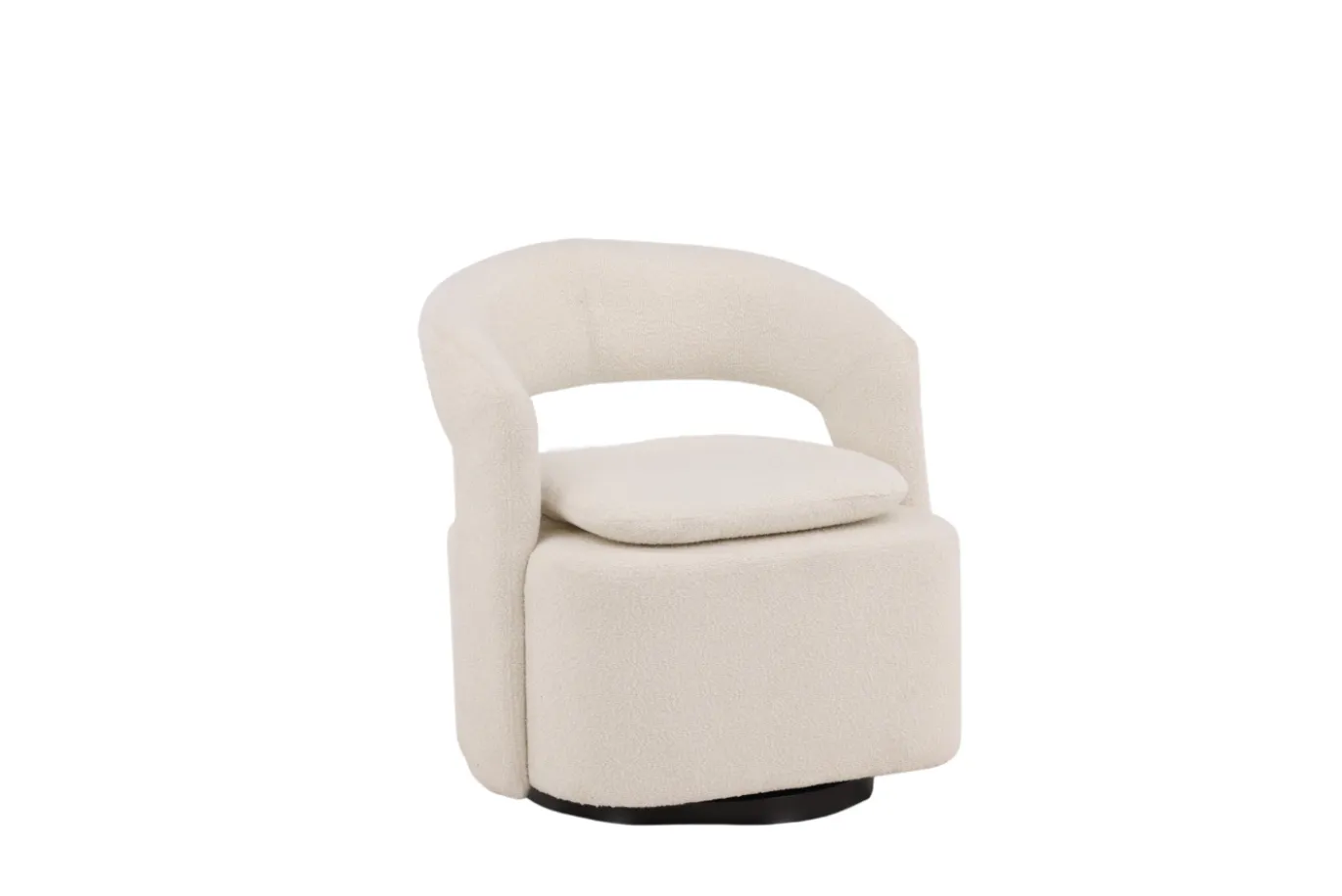 Fjôrd Fauteuil Laurel Zwart/Wit Boucle