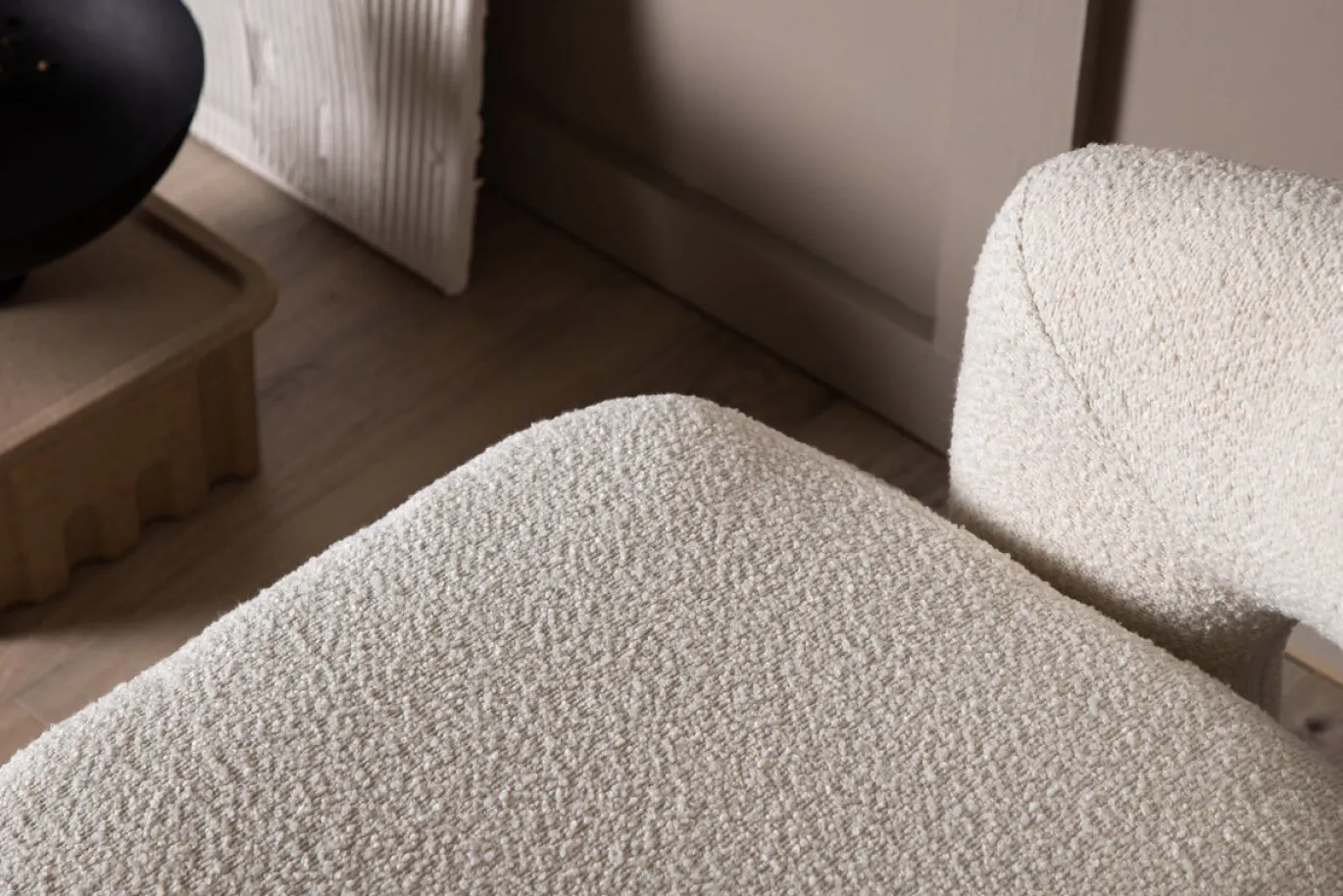 Fjôrd Fauteuil Laurel Zwart/Wit Boucle