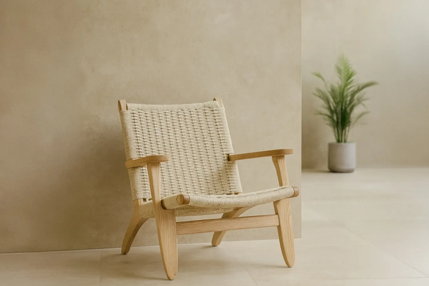 Fjôrd Fauteuil Lazy Polyester Rope Whitewash