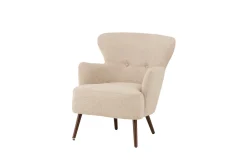 Fjôrd Fauteuil Lincoln Walnoot Beige Boucle