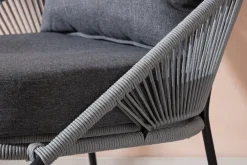 Fjôrd Fauteuil Lindos Zwart Alu Touw Grijs