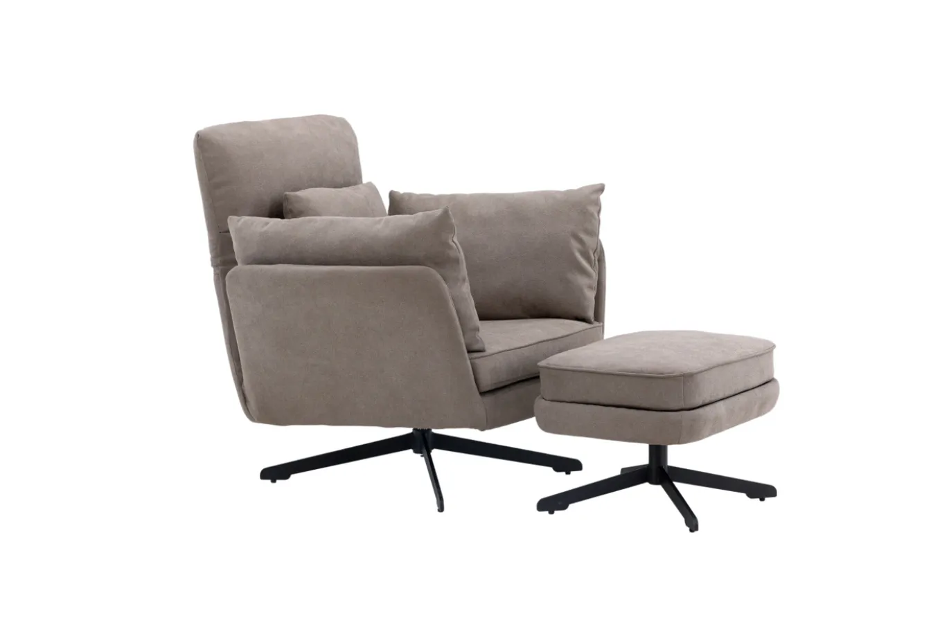 Fjôrd Fauteuil Madrid Zwart/Grijs Boucle