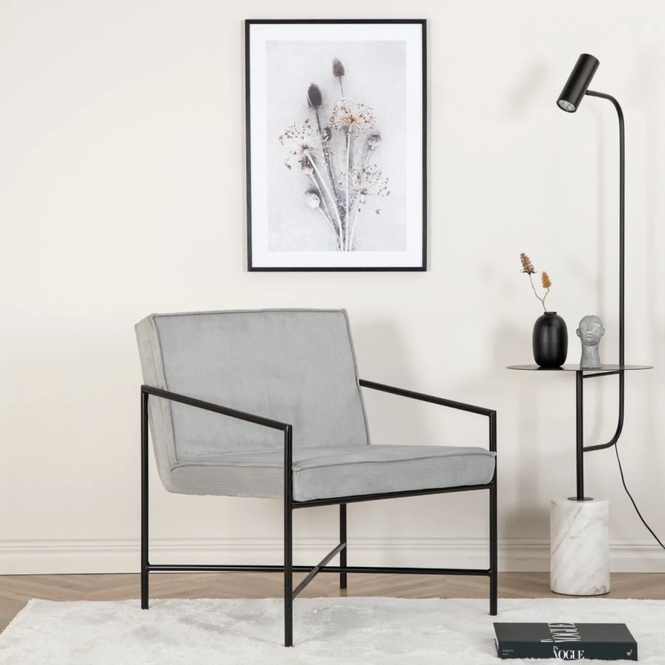 Fjôrd Fauteuil Rakel Grijs Corduroy