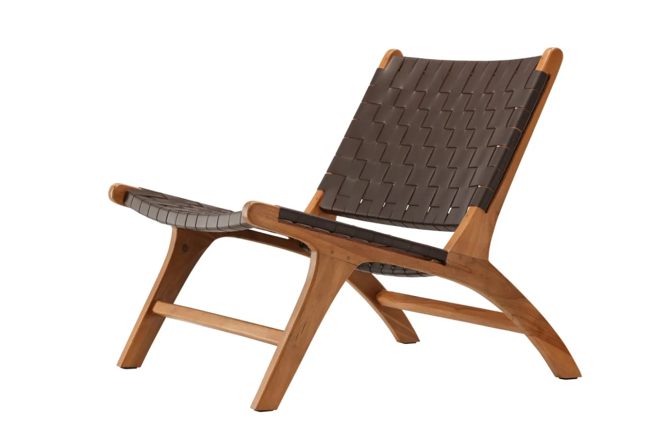 Fjôrd Fauteuil Rike Bruin Teak/PU