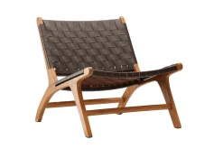 Fjôrd Fauteuil Rike Bruin Teak/PU