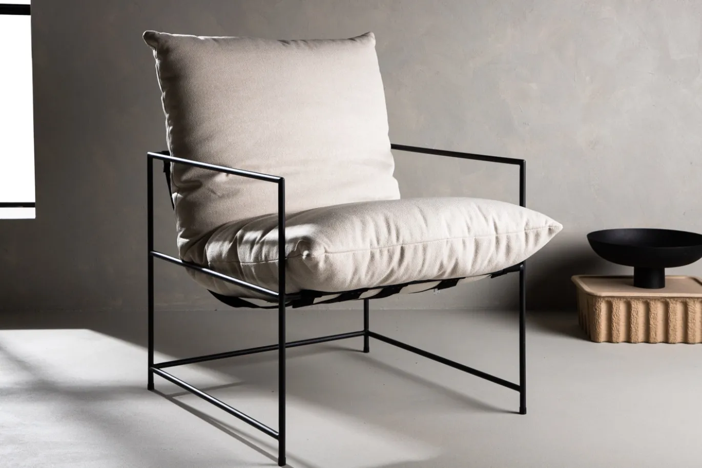 Fjôrd Fauteuil Sedalia Wit Linnen Stof